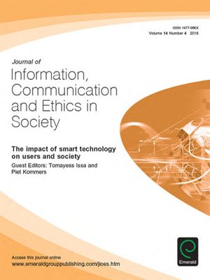 cover image of Journal of Information, Communication and Ethics in Society, Volume 14, Number 4